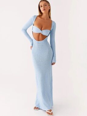 Peppermayo- Carnation Long Sleeve Knit Maxi Dress